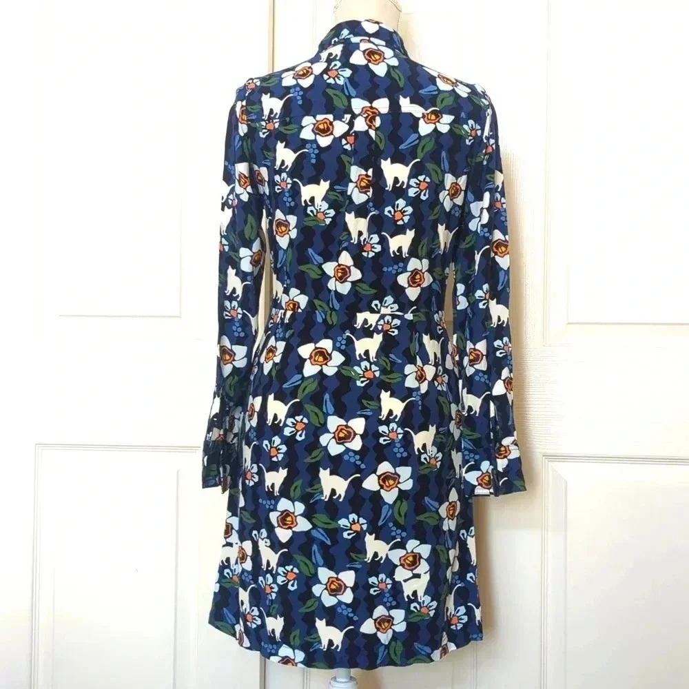 Topshop Cat and Flower Print Shirt Dress - Picture 5 of 6